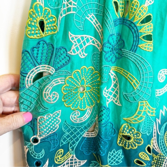 Anthropologie Women’s Tanvi Kedia Ombré Chameli Silk Fit Flare Embroidered Dress - Picture 10 of 13